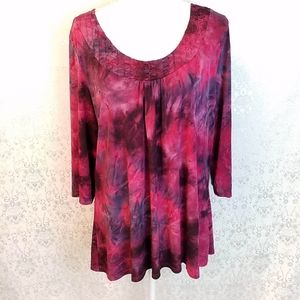 Bobbie Brooks tie dye look pink and purple top size 3X